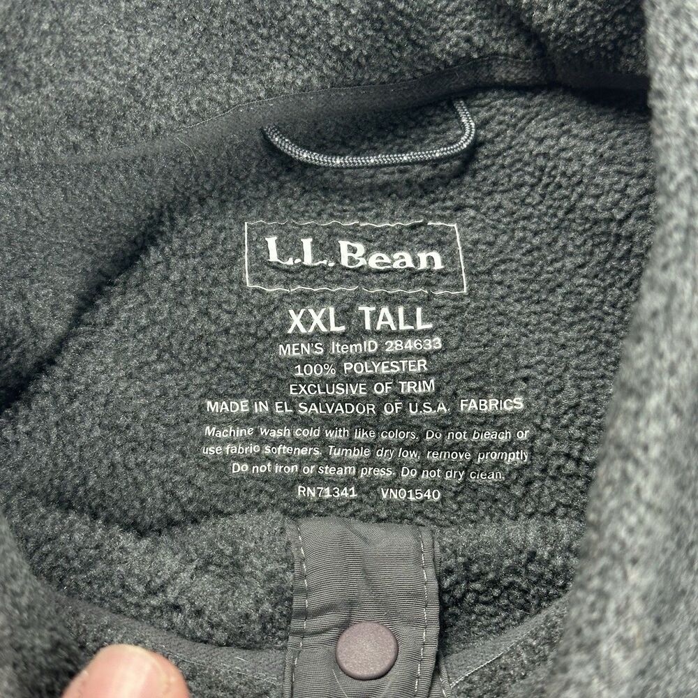 LL Bean Quarter Snap Thick Fleece Pullover Sweater Gray Polartec Size XXL Tall - Picture 5 of 11
